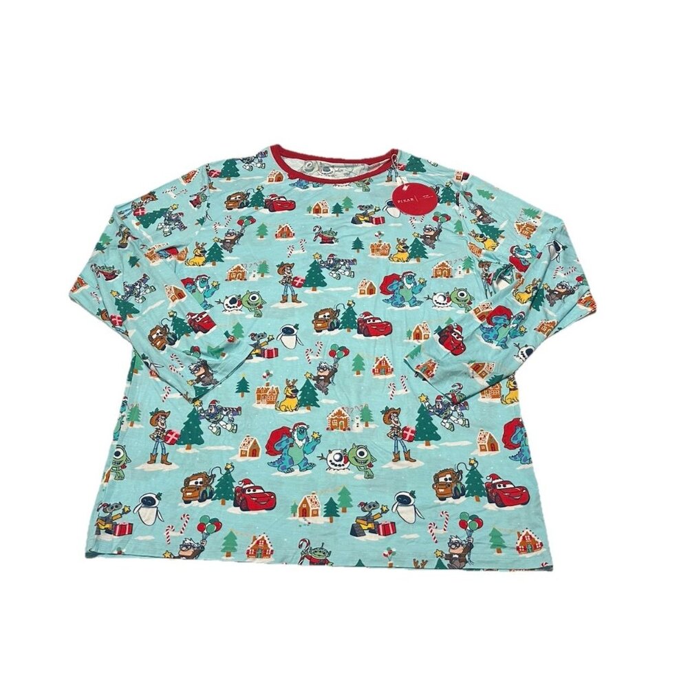 NWT Little Sleepies Men’s Disney Pixar Christmas Village Pajama Shirt Size 3XL